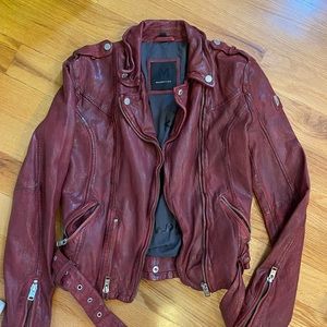 Mauritus Maroon Leather Jacket